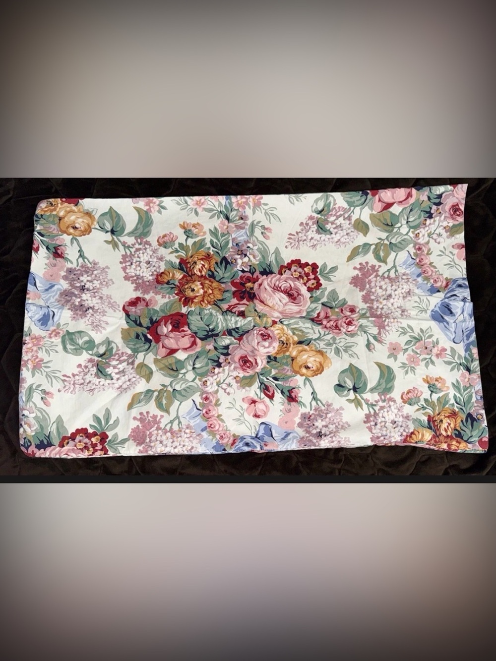 Vintage Ralph Lauren Allison Floral Standard Pillowcases Set of 2 100% Cotton